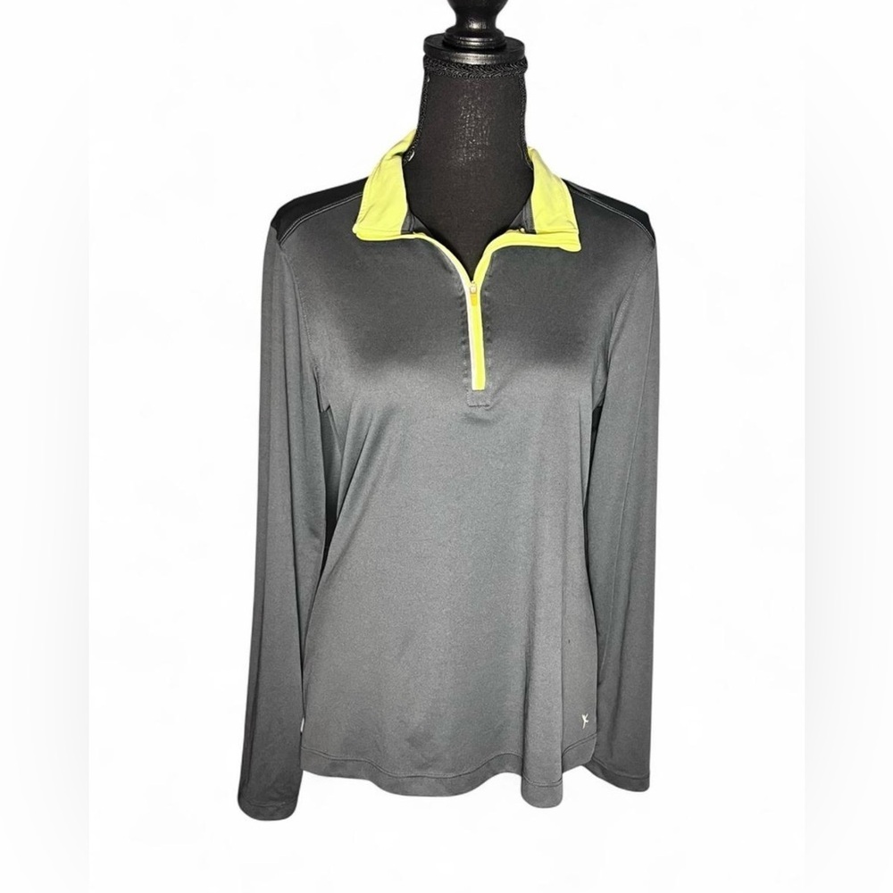 Danskin Now Gray and Yellow Long Sleeve Top